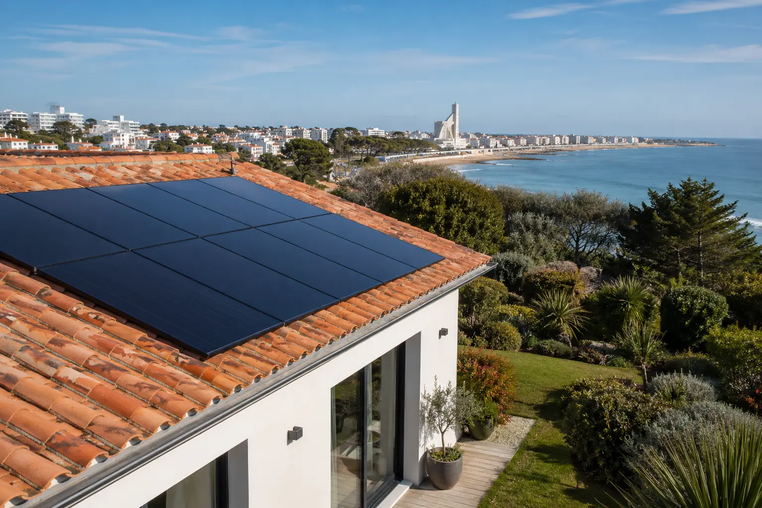 Maison équipée de panneaux solaires à Royan